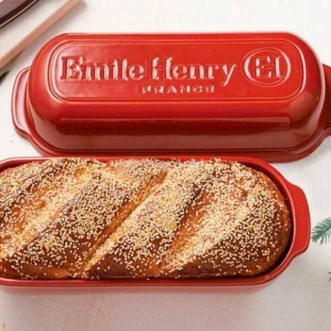 Форма для выпечки итальянского хлеба 39,5x16x15 cм от Emile Henry (гранат)