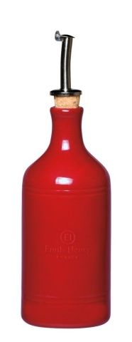 Набор Солонка, бутылка д/масла + подставка Emile Henry в подарок, цвет гранат
